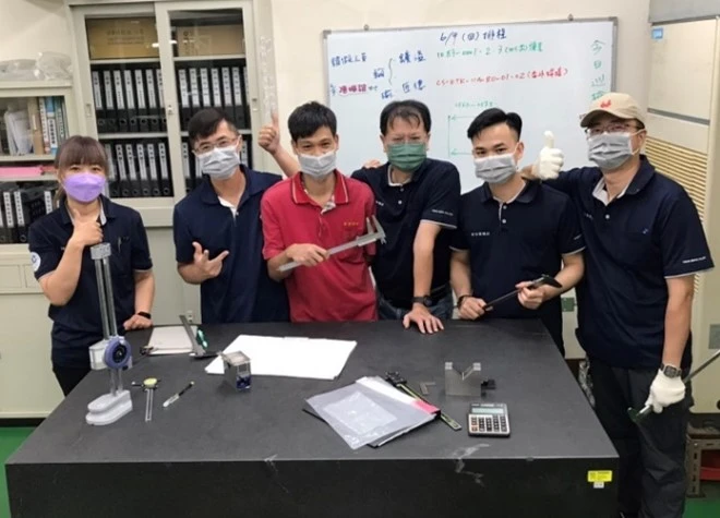 台華精技也十分注重移工夥伴的培訓，圖為「公差認識與量測手法」課程